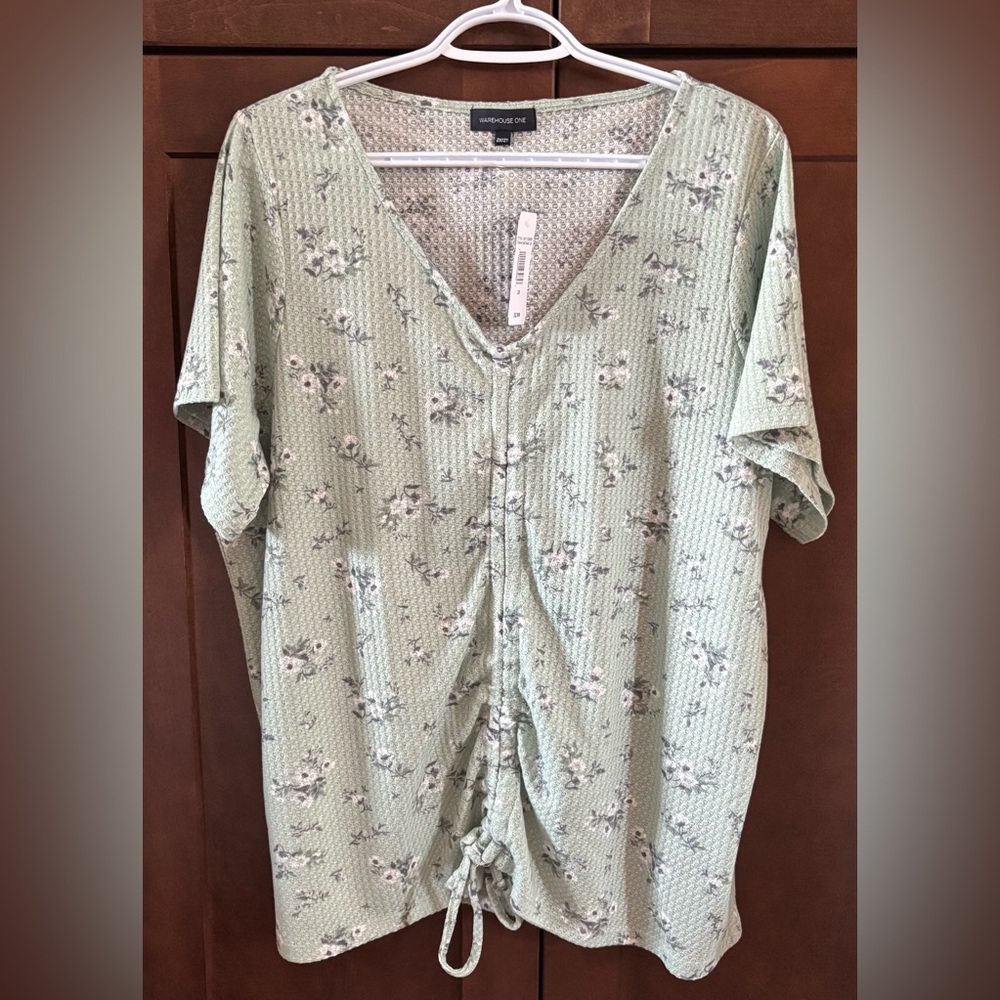 Charming Green Floral Blouse